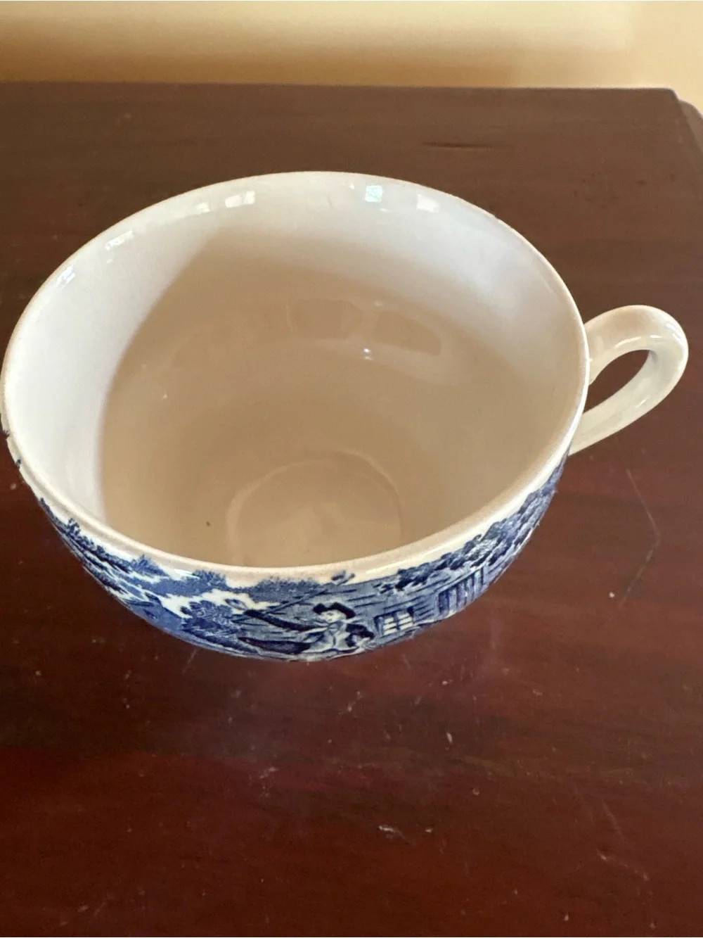 Vintage Staffordshire Liberty Blue Tea Cup Paul Revere England Transferware